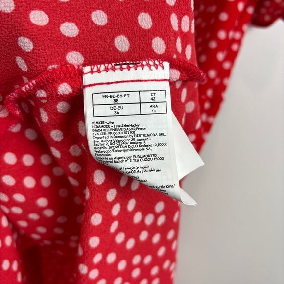 Pimkie Polka Dot Dress Red White Parisian Rockabilly Pin Up Retro M - Picture 6 of 11